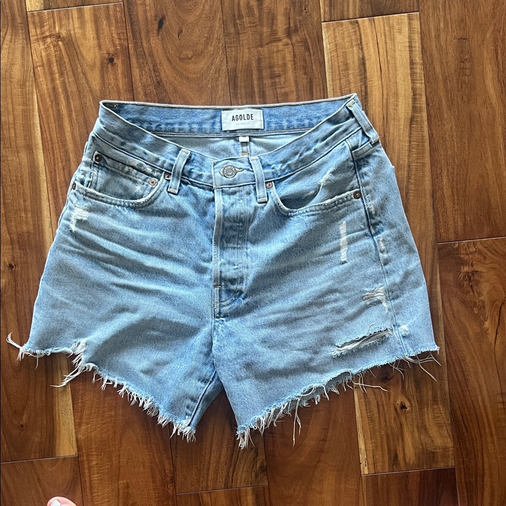 Agolde Parker Long Denim Shorts